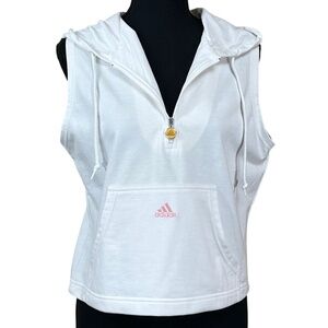 Adidas Sportswear NWT White Sleeveless Hoodie Size L
